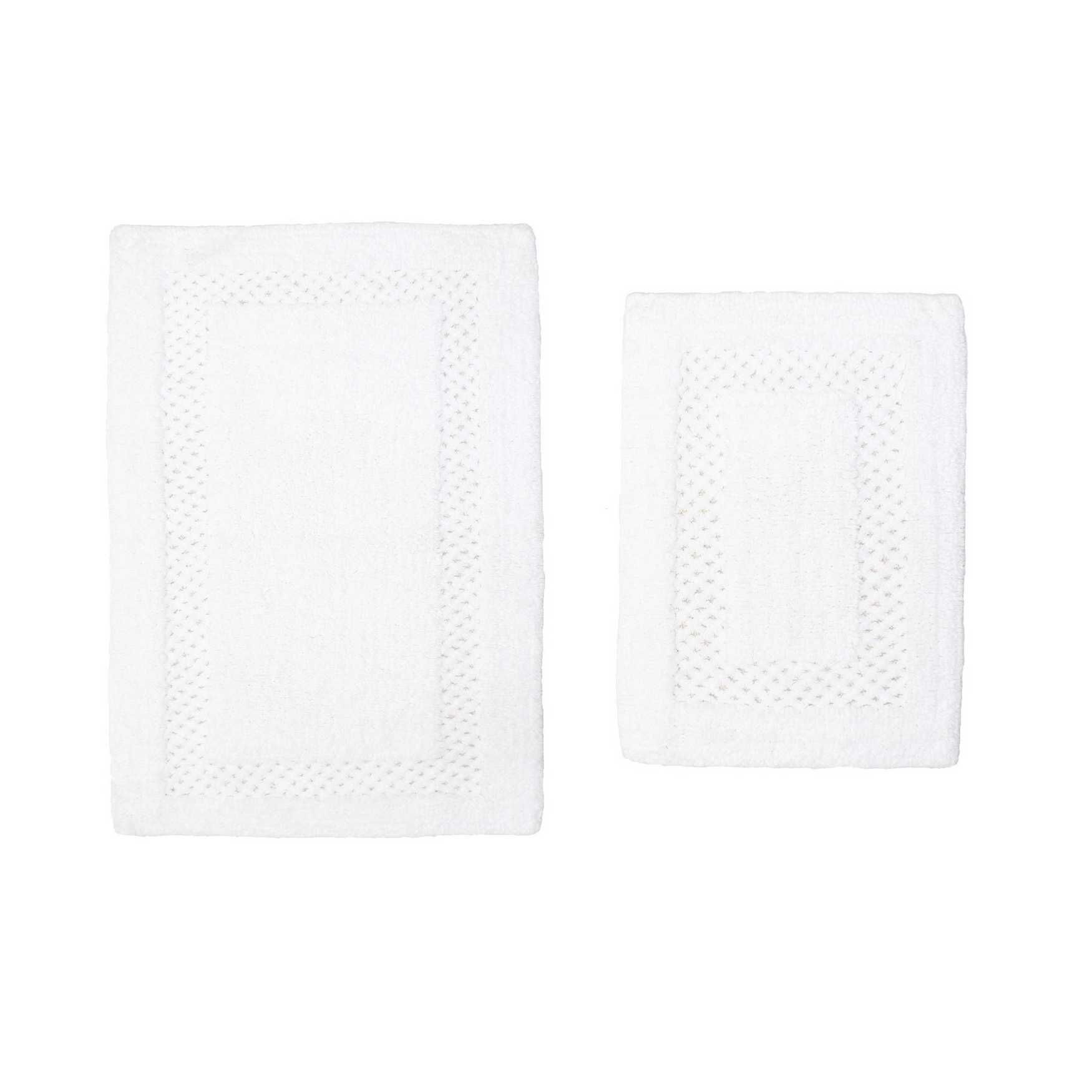 Classy Bathmat 2 Piece Bath Rug Collection, WHITE, hi-res image number 0