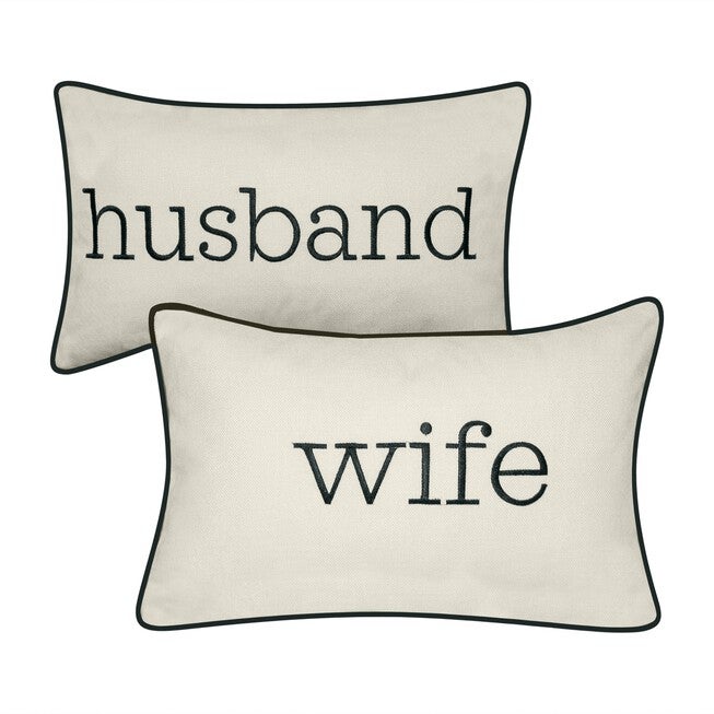 Celebrations ""Husband"" and ""Wife"" Embroidered Decorative Pillow , , alternate image number 6