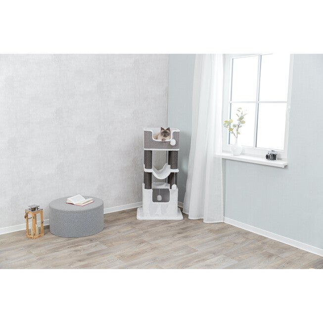 Lucano Cat Tower Scratching Post Cream/Gray, , on-hover image number 1