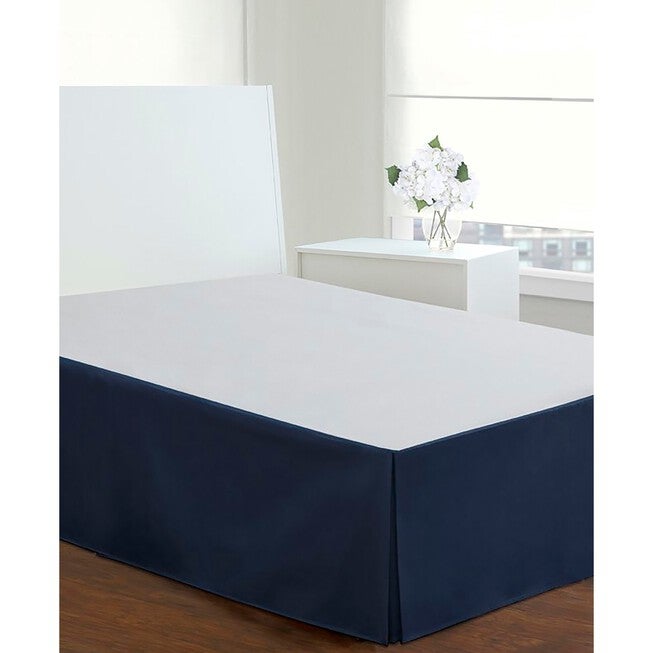 Luxury Hotel Classic Tailored 14 inches Drop Navy Bed Skirt, , on-hover image number 1