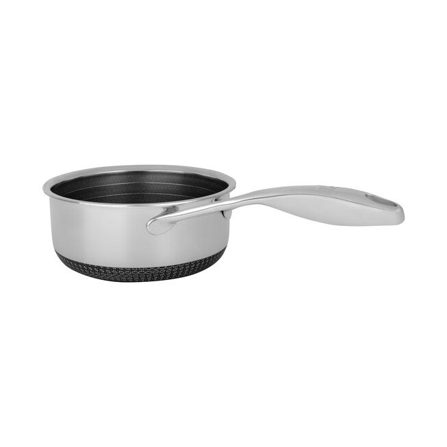 LIVWELL DiamondClad™ 1.5 Quart Hybrid Nonstick Stainless Steel Saucepan and Lid, Dishwasher Safe, PFOA-free – Silver/Black, SILVER, alternate image number 4