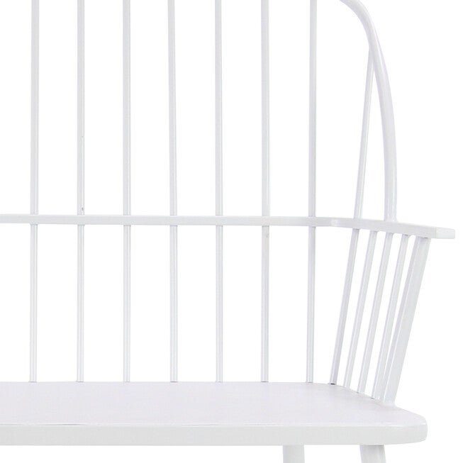 White Metal Farmhouse Bench, , alternate image number 4