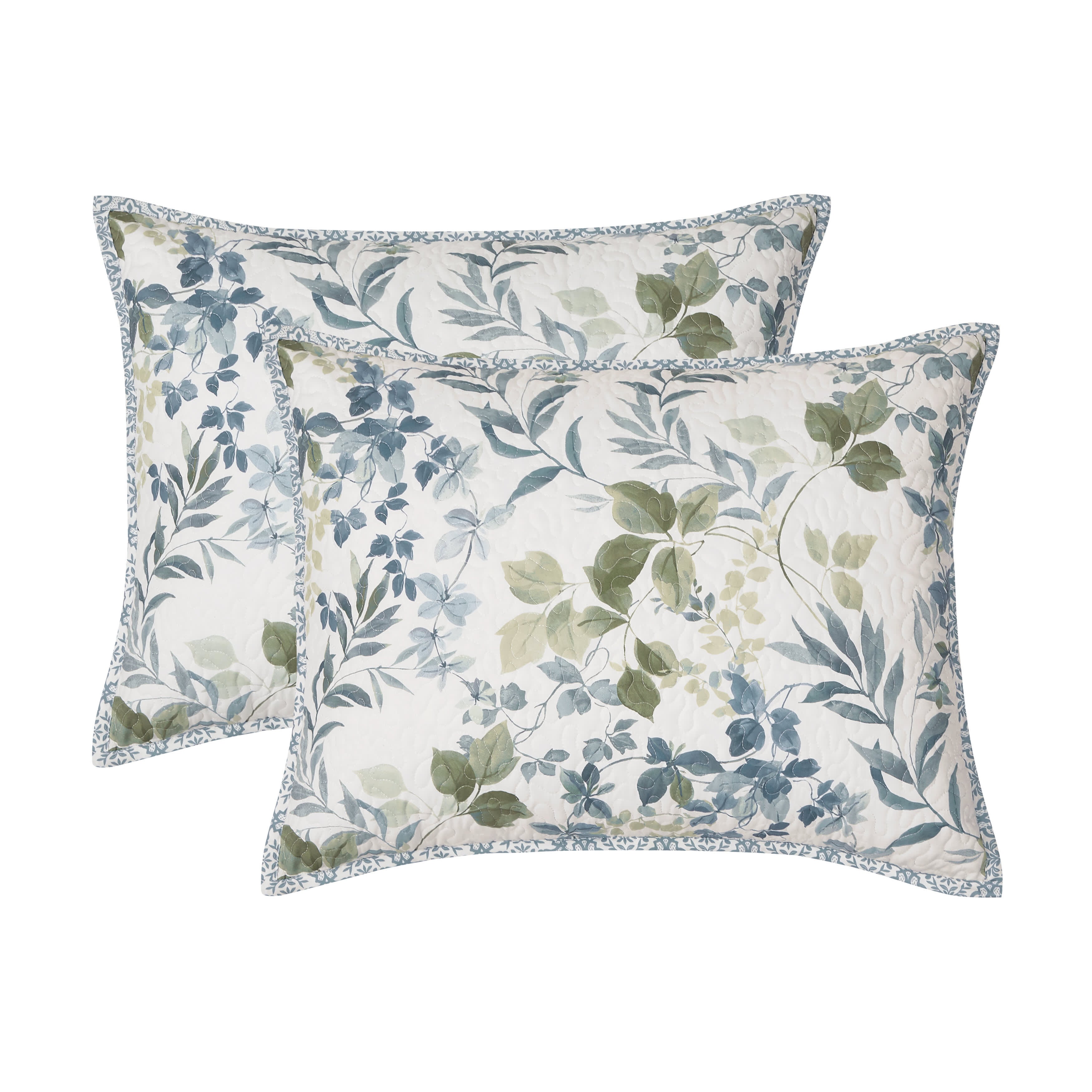 Evergreen Blue 3 Piece Quilt Set, BLUE, alternate image number 3