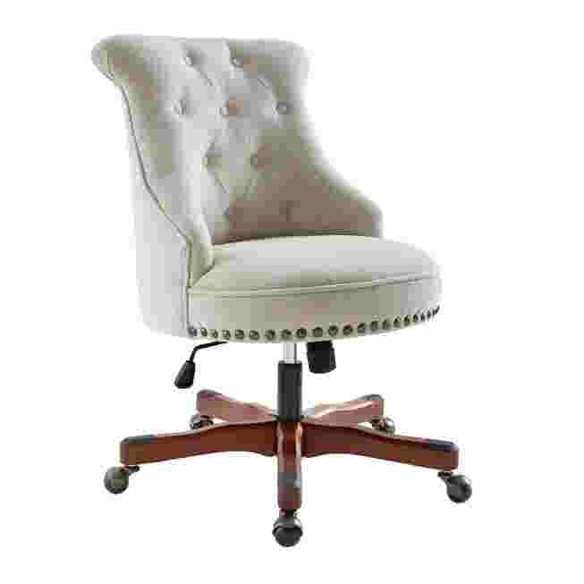 White tufted chair front view