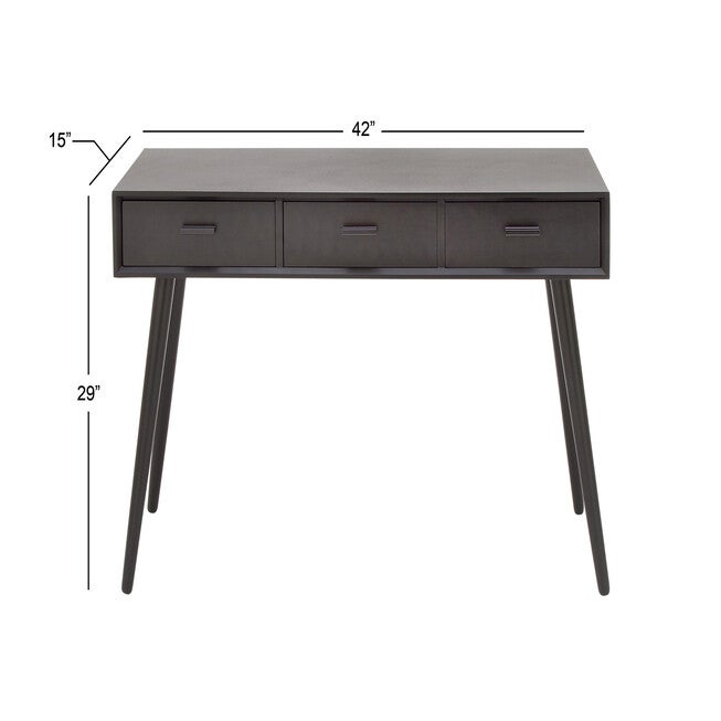 Black Modern Wood Console Table, 29 x 42, , alternate image number null