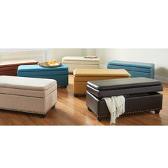 400 lbs. Weight Capacity Extra Wide Studded Ottoman