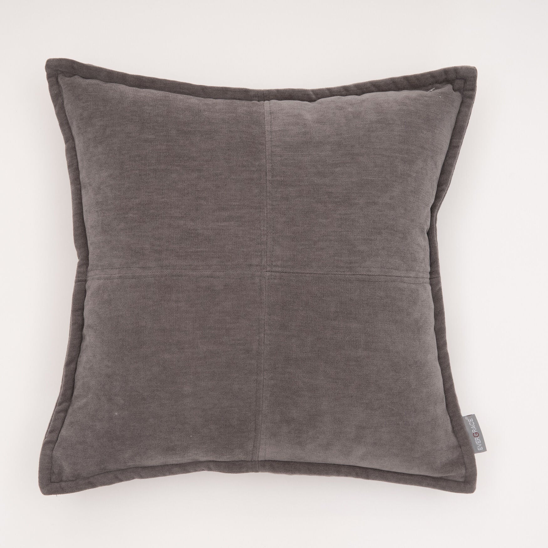 Lambent Cross Stitch Solid Square Pillow, GHOST GREY, hi-res image number 0