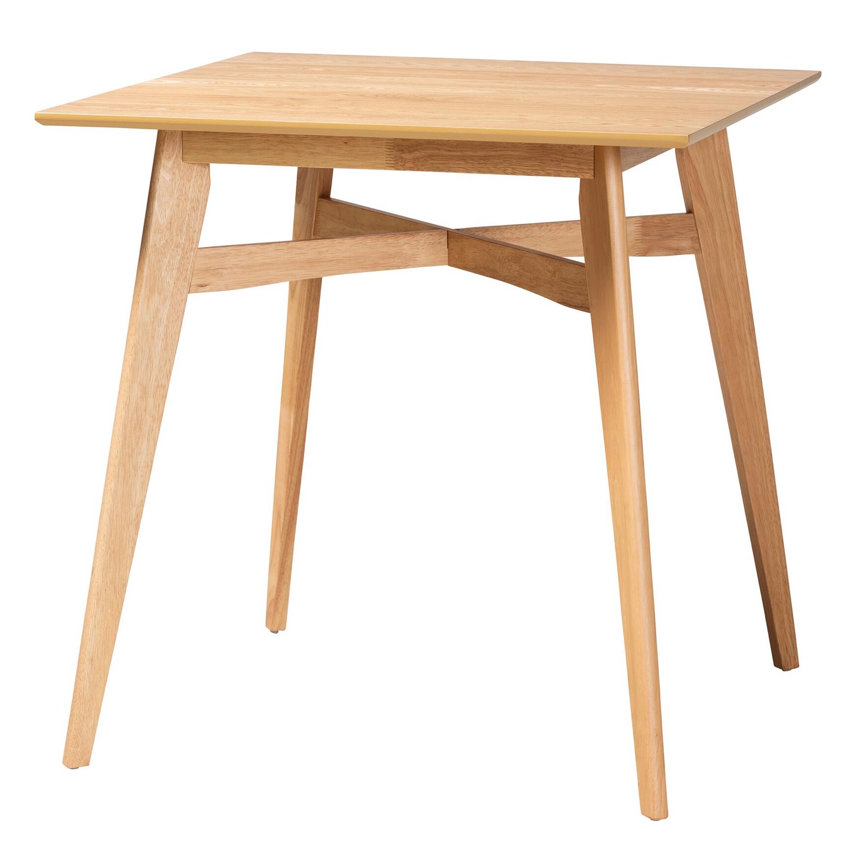 Leena Mid-Century Modern Black Finished Wood Counter Height Pub Table, NATURAL OAK, hi-res image number 0