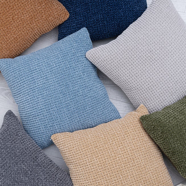 Shiny Waffle Chenille Knit Pillow, , alternate image number null