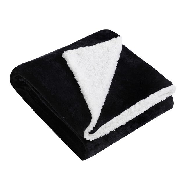 Soft Sherpa Reversible Duvet Cover for Weighted Blanket , CHARCOAL IVORY, hi-res image number 0