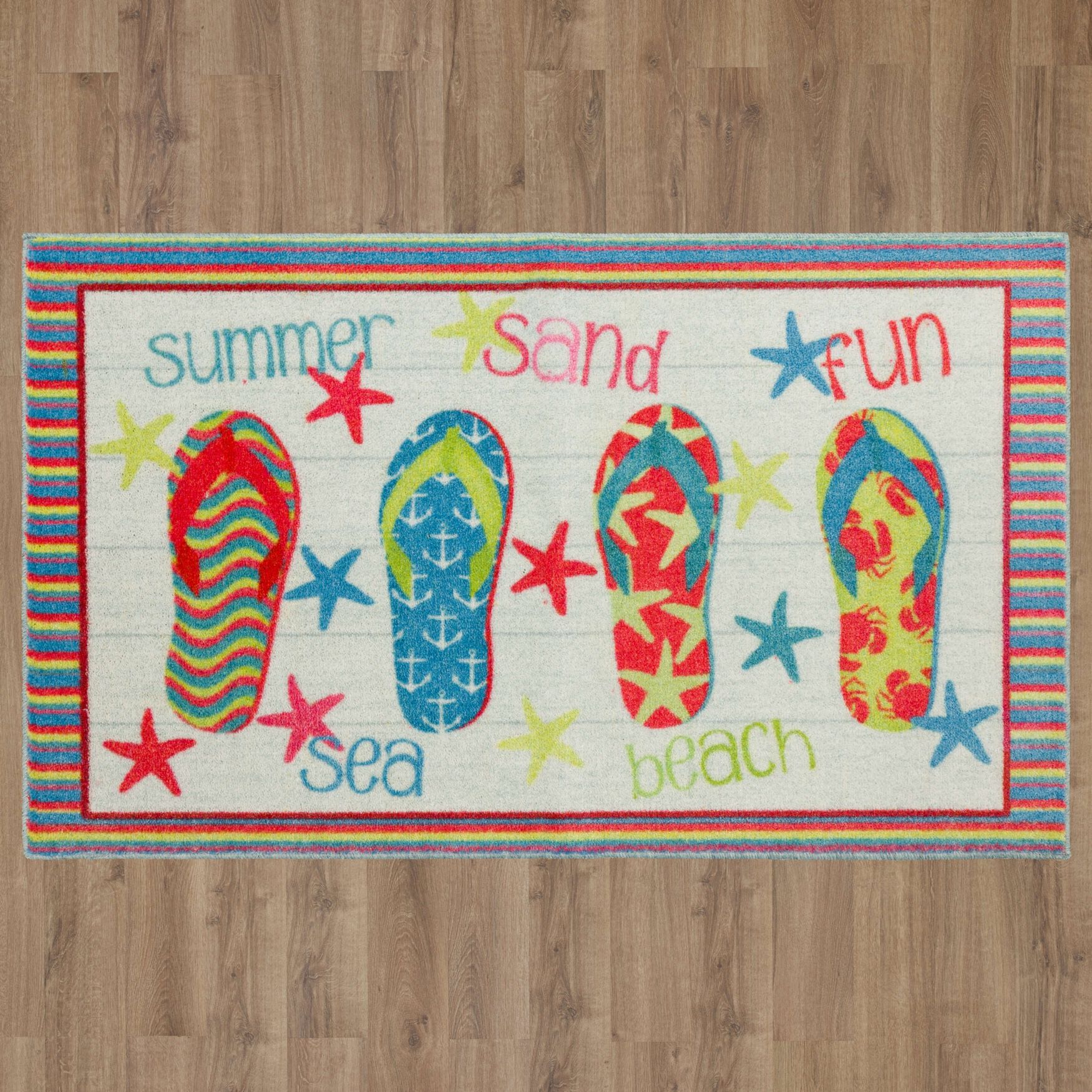 Boardwalk Flip Flops Multi Kitchen Rug, , alternate image number 4