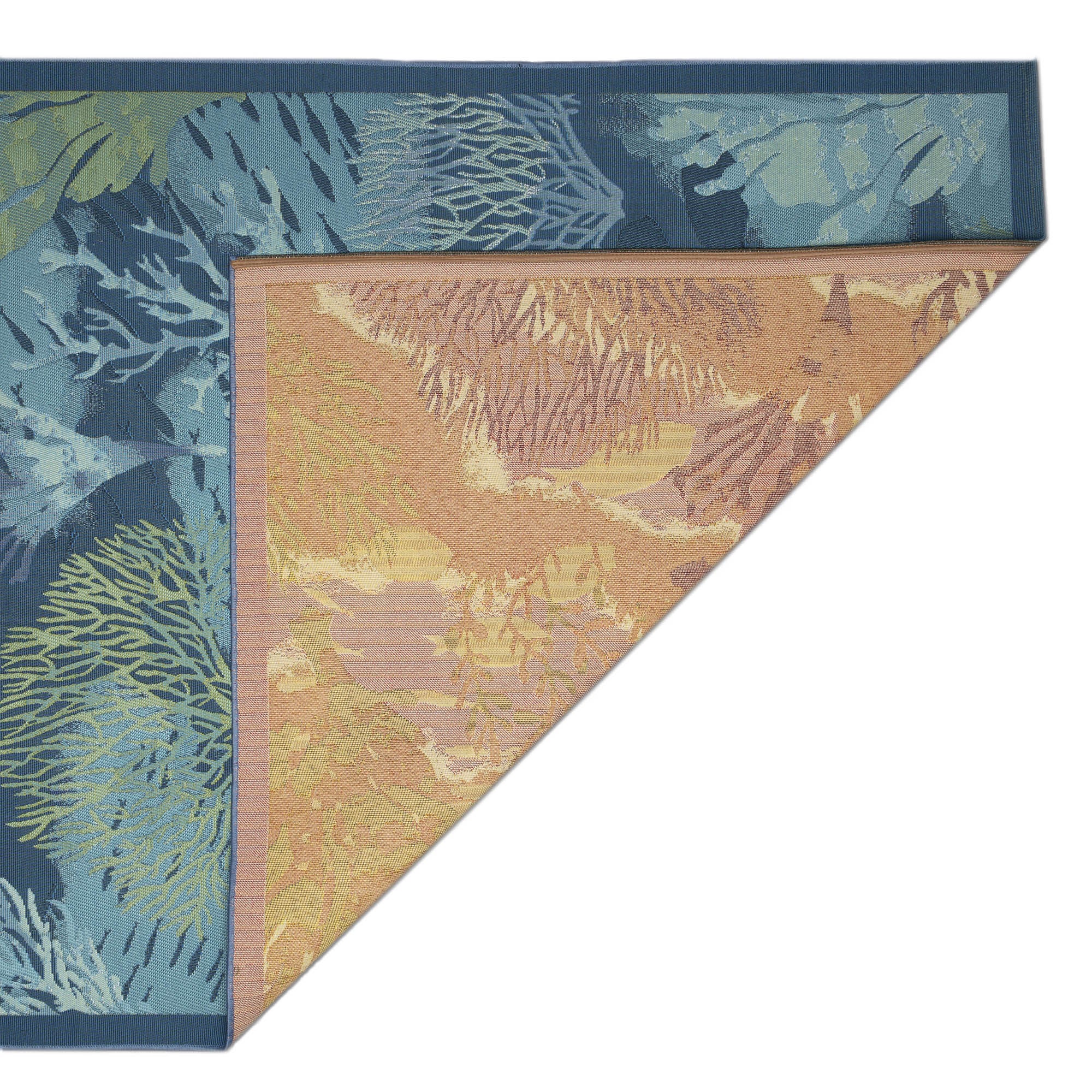 Liora Manne Marina Coral Garden Indoor/Outdoor Area Rug Lapis 3 feet 3 inches x 4 feet 11 inches, NAVY, on-hover image number 1