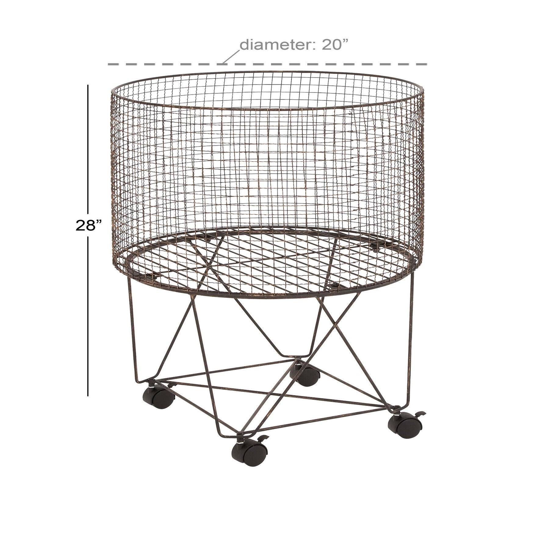 Bronze Farmhouse Metal Storage Cart Storage Cart, , alternate image number 3