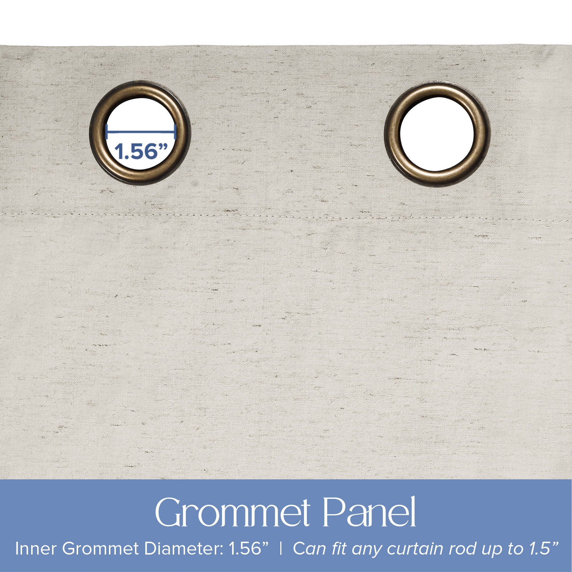 Blackout Linen Blend Grommet Panel Pair, LINEN, alternate image number 3