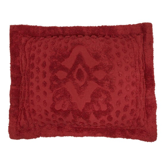 Georgia Chenille Sham, BURGUNDY, hi-res image number null