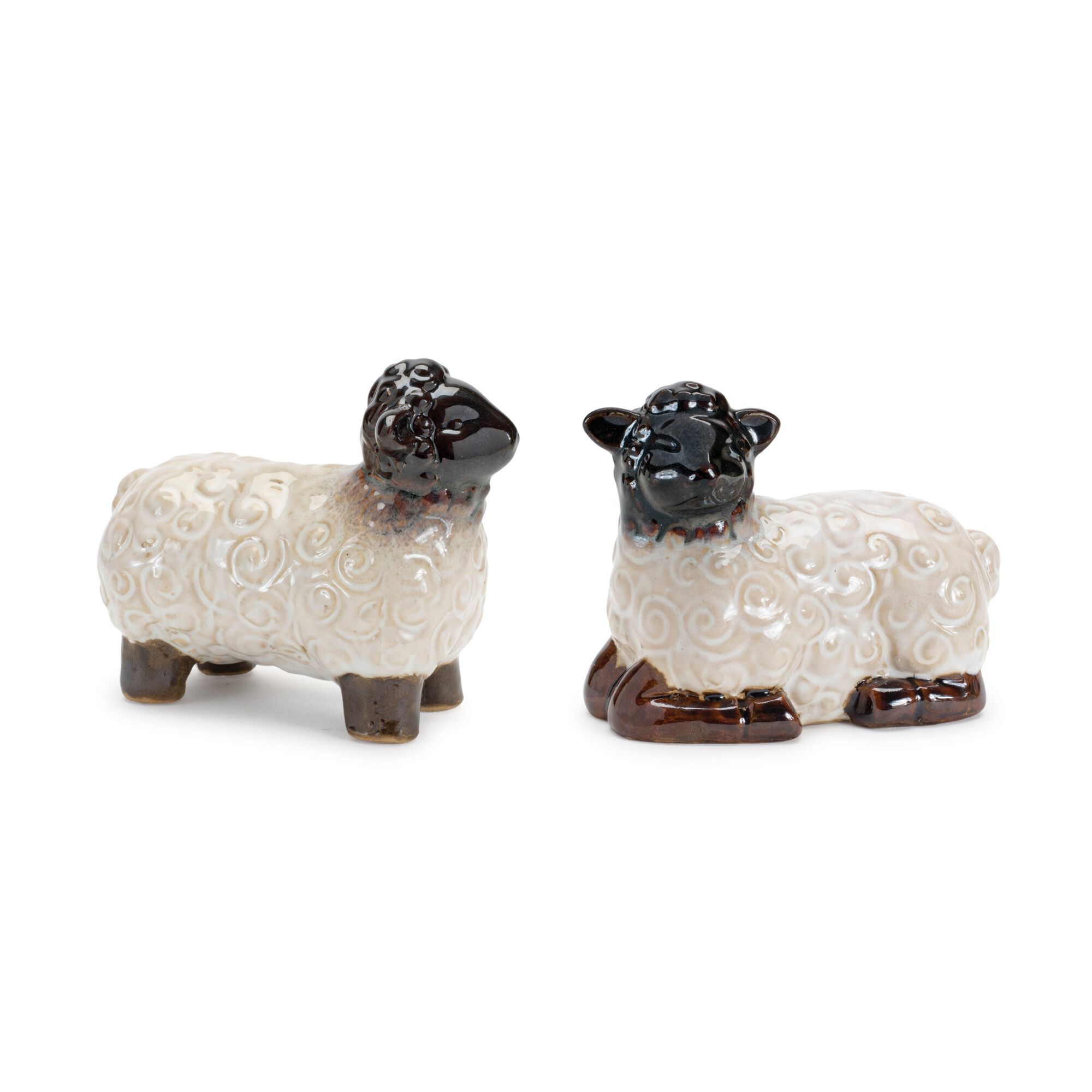 Mini Sheep Figurine (Set of 6), WHITE/BROWN, hi-res image number 0