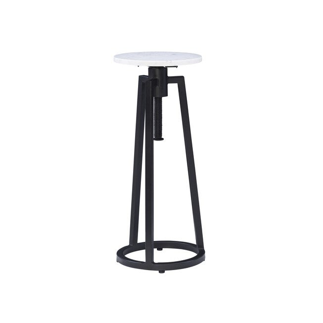 Aurora White Marble Black Adj Drink Tbl Accent Tables (Including End Tables), WHITE, hi-res image number 0