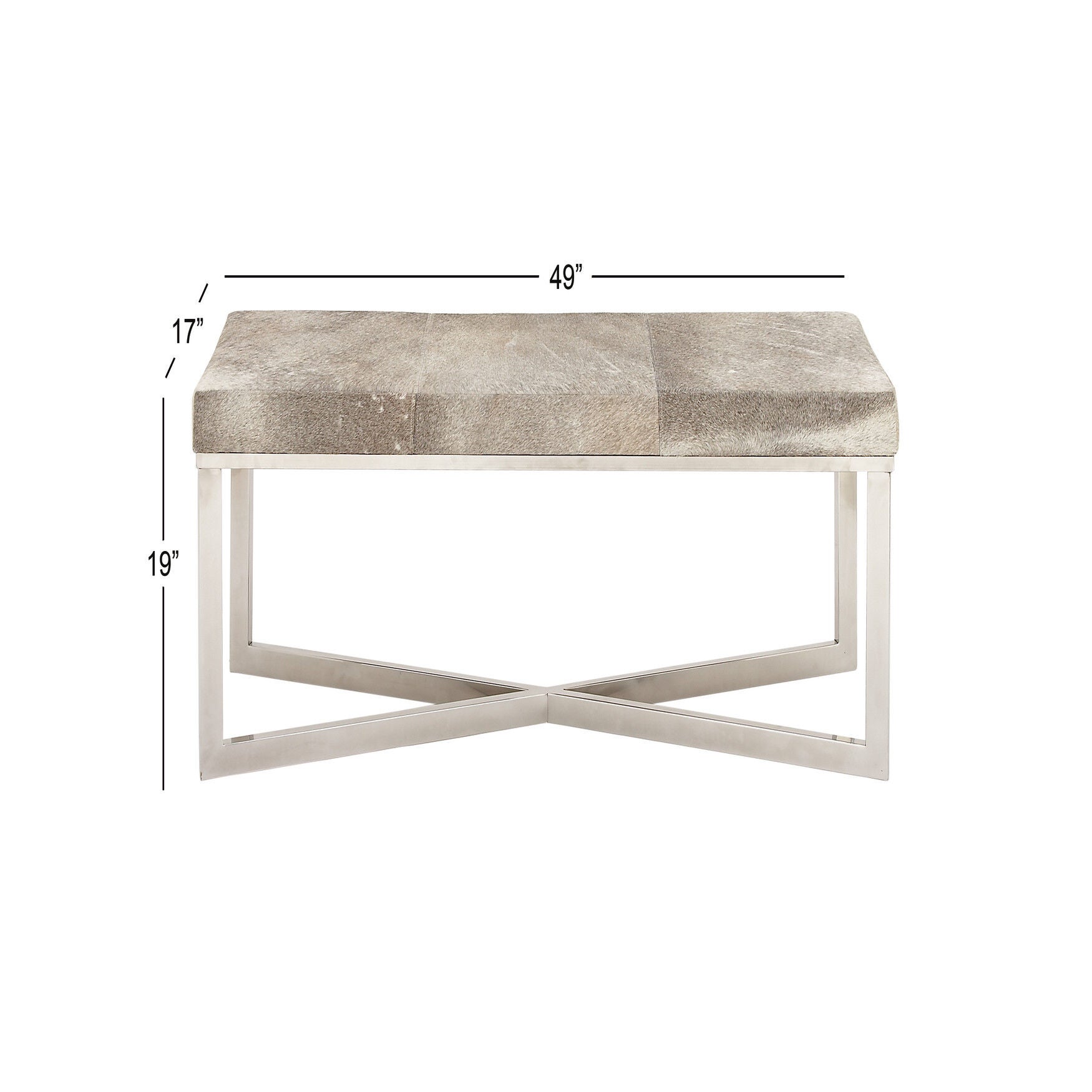 Grey Stainless Steel Contemporary Bench Bench, , alternate image number 4