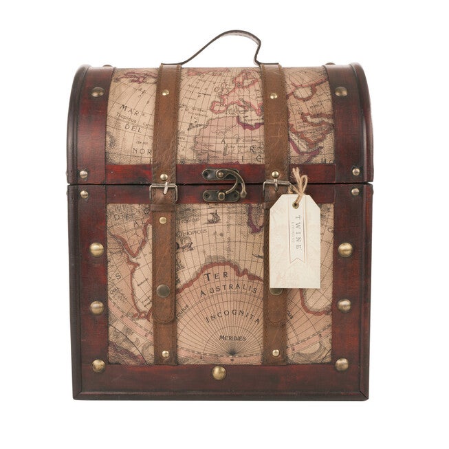6 Bottle Old World Wooden Wine Box, , alternate image number null