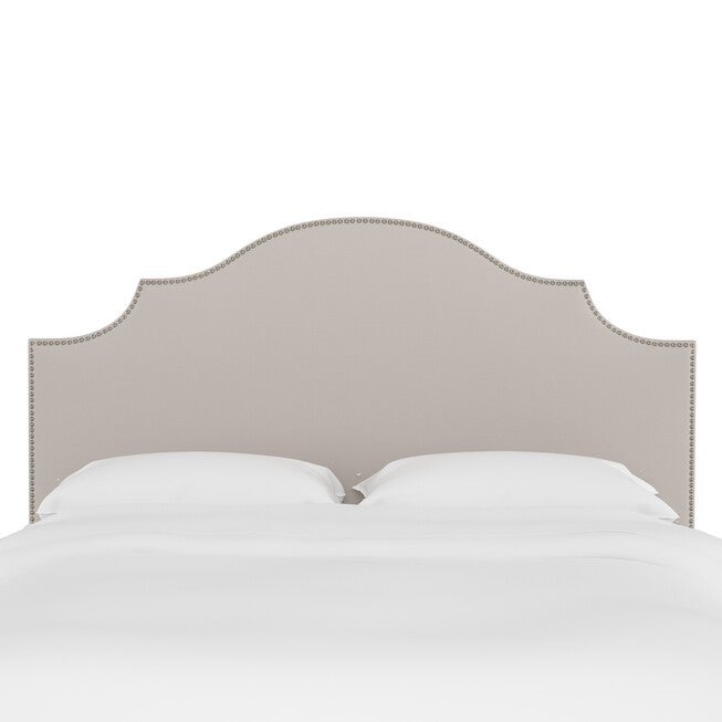 Linen Nail Button Notched Headboard, , on-hover image number 1