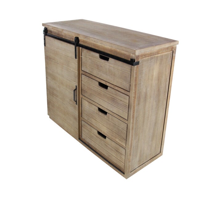 Brown Chinese fir Wood Rustic Cabinet, 32x44x19, , alternate image number 5