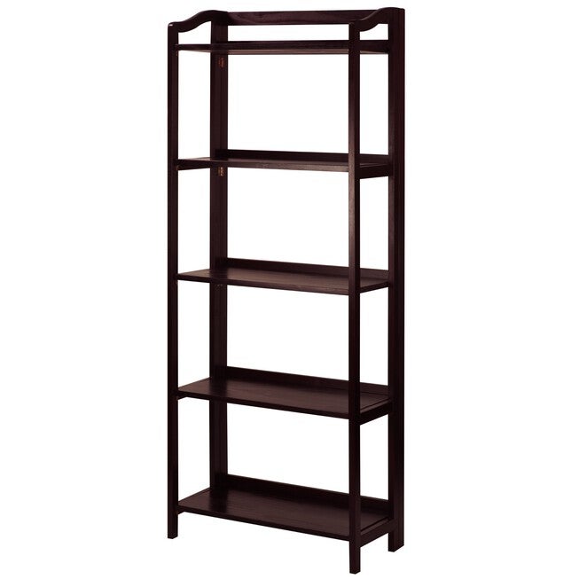 Stratford 5-Shelf Folding Bookcase-Espresso, , alternate image number null