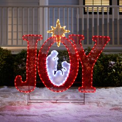 45"H Pre-Lit "Joy" Sign with Holy Family