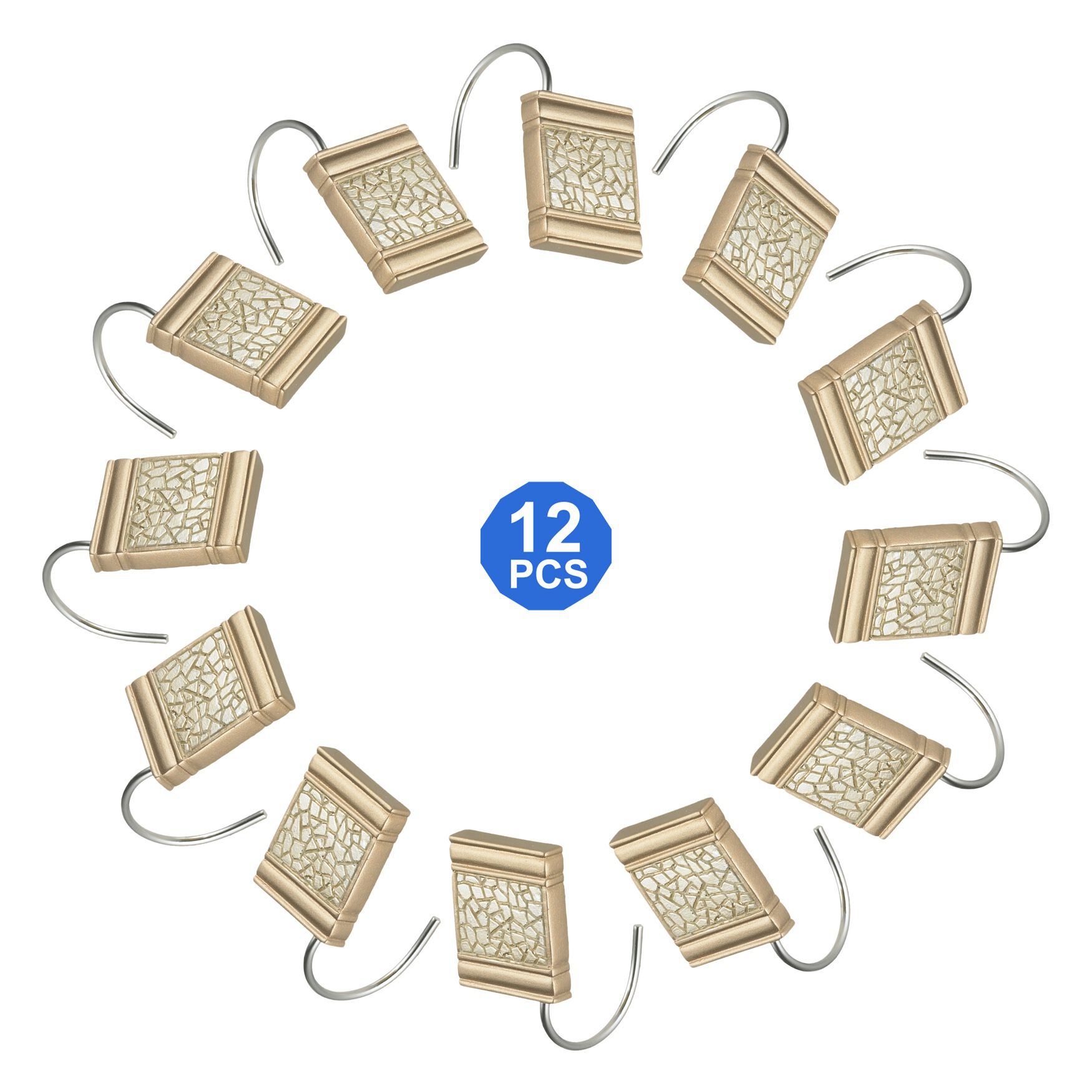 Sinatra Shower Hooks, CHAMPAGNE GOLD, hi-res image number 0