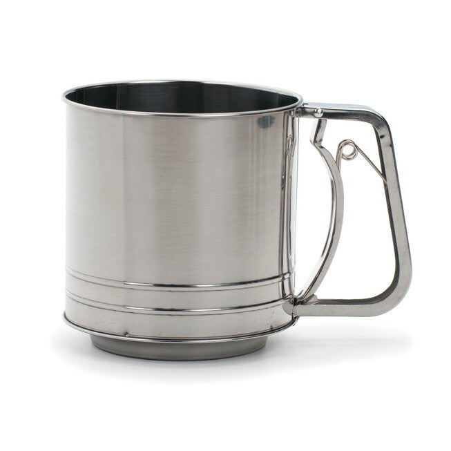 Triple Mesh Stainless Steel 5 Cup Flour Sifter, GRAY, hi-res image number null