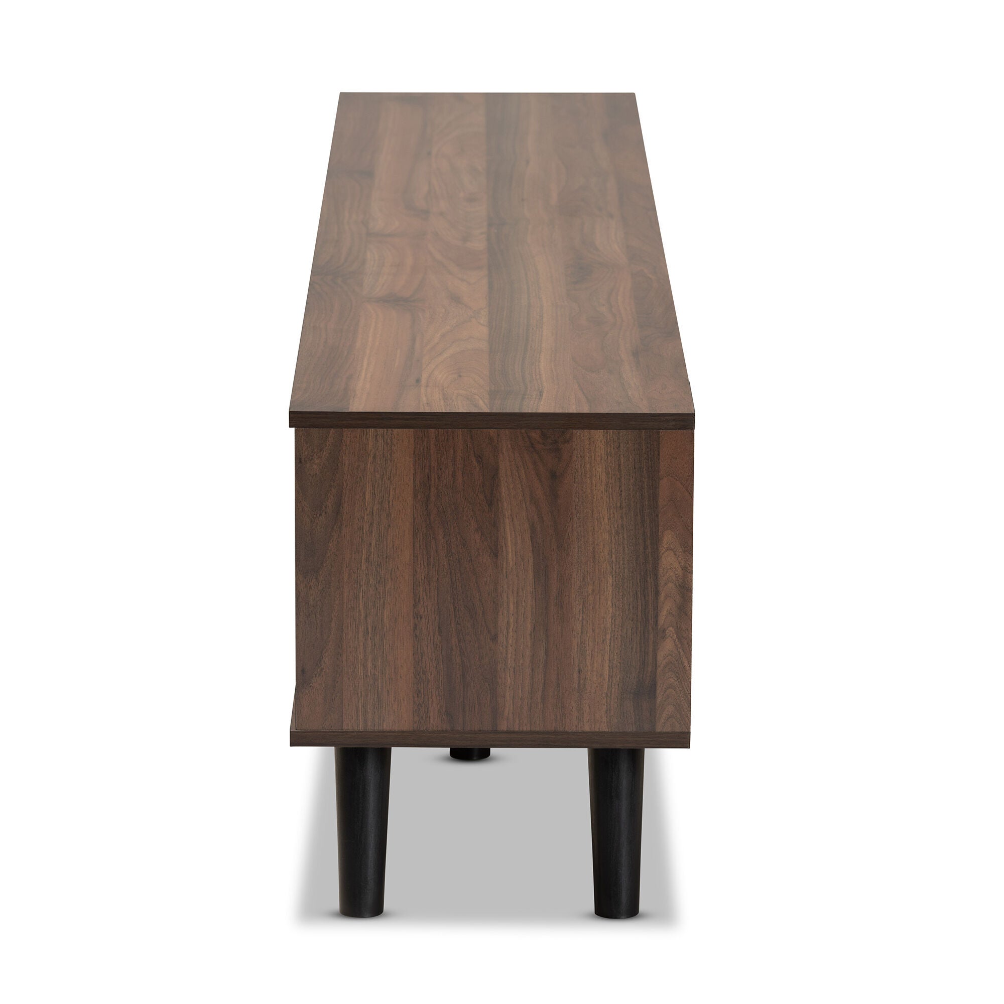 Clapton Modern and Contemporary Multi-Tone Grey and Walnut Brown Finished Wood TV Stand, GREY, alternate image number 4