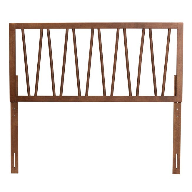 Rahela Mid-Century Modern Ash Walnut Finished Wood Queen Size Headboard, , on-hover image number 1