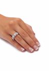 Platinum over Sterling Silver Cubic Zirconia Halo Eternity Bridal Ring, , alternate image number null
