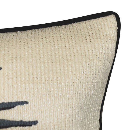 New York Botanical Garden® Indoor/Outdoor Raffia Embroidered Palm Frond Decorative Throw Pillow 12X20, Turq Multi, , alternate image number null