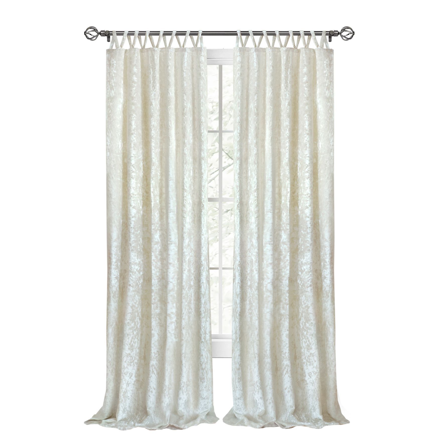Harper Criss-Cross Window Curtain Panel - 50x63, CREAMY WHITE, hi-res image number 0