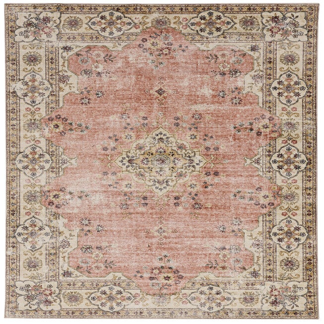Washable Blanton Pink/Ivory Rug, PINK, hi-res image number 0