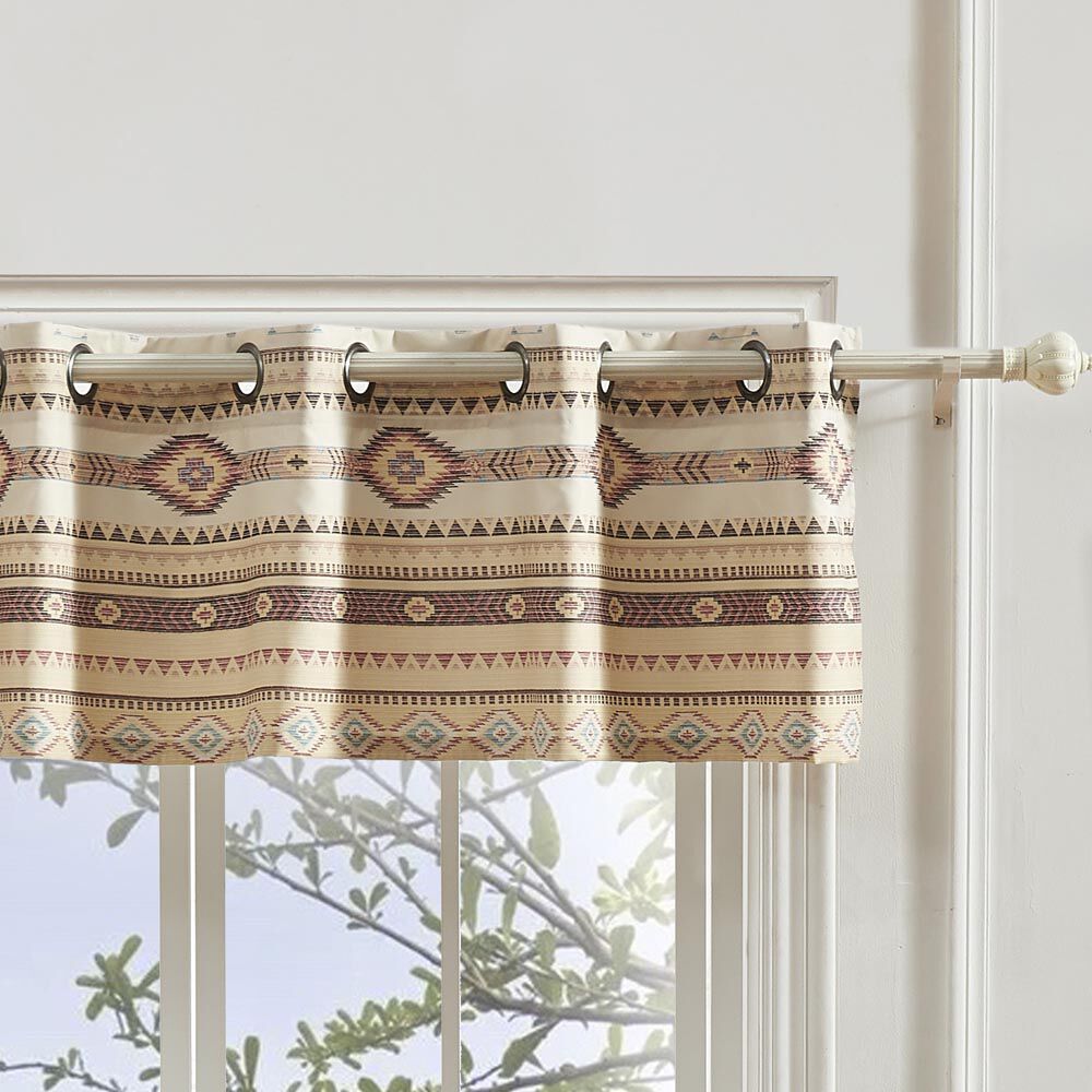 Phoenix Window Valance Curtains, Tan, TAN, hi-res image number 0
