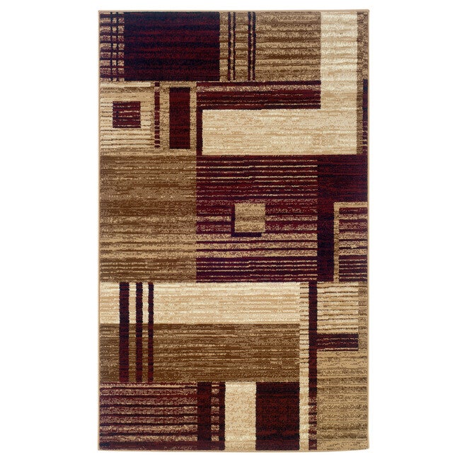 Capri Geometric 5' x 7' Area Rug, BURGUNDY, hi-res image number null