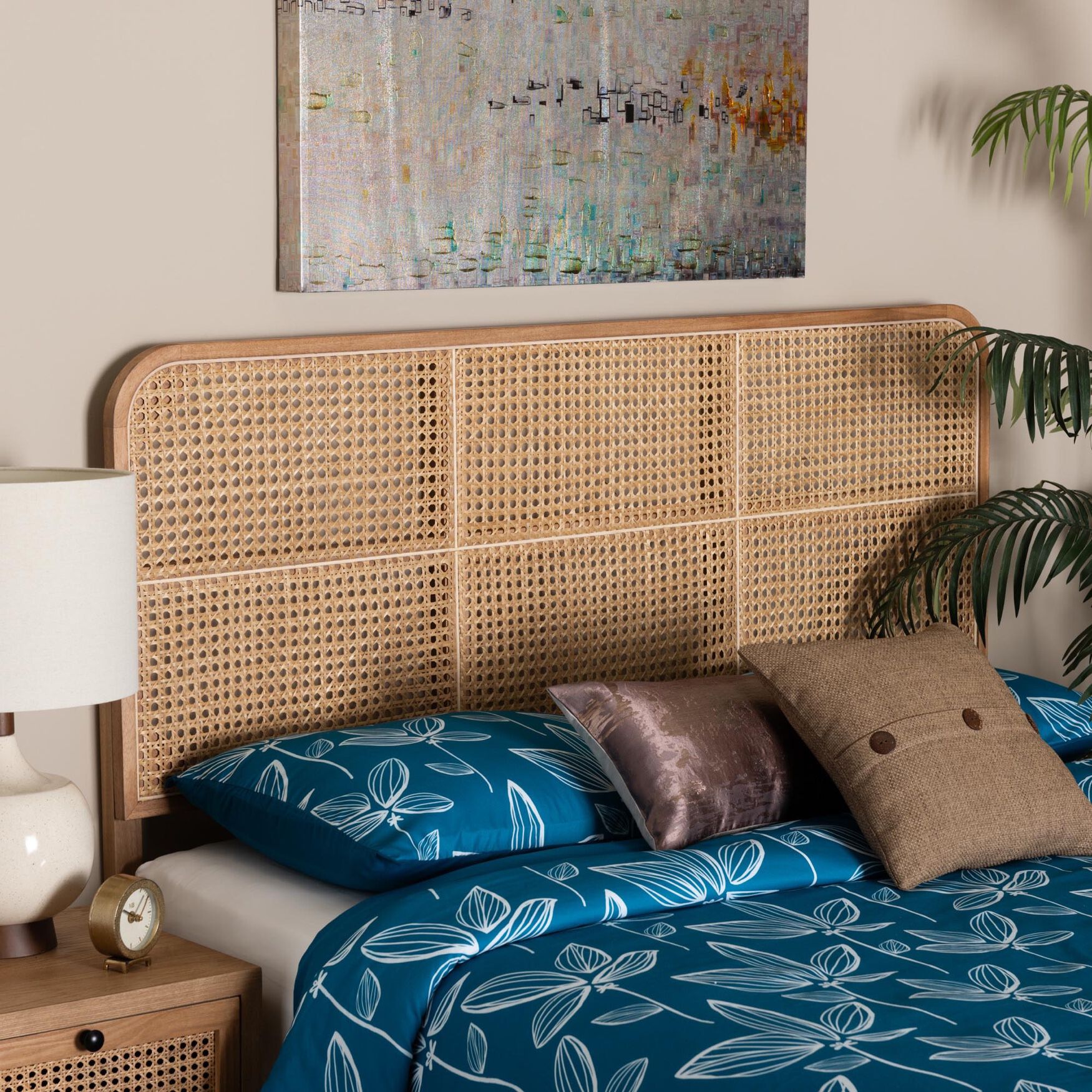 Lainer Modern Bohemian Bamboo Queen Size Headboard, , alternate image number 4