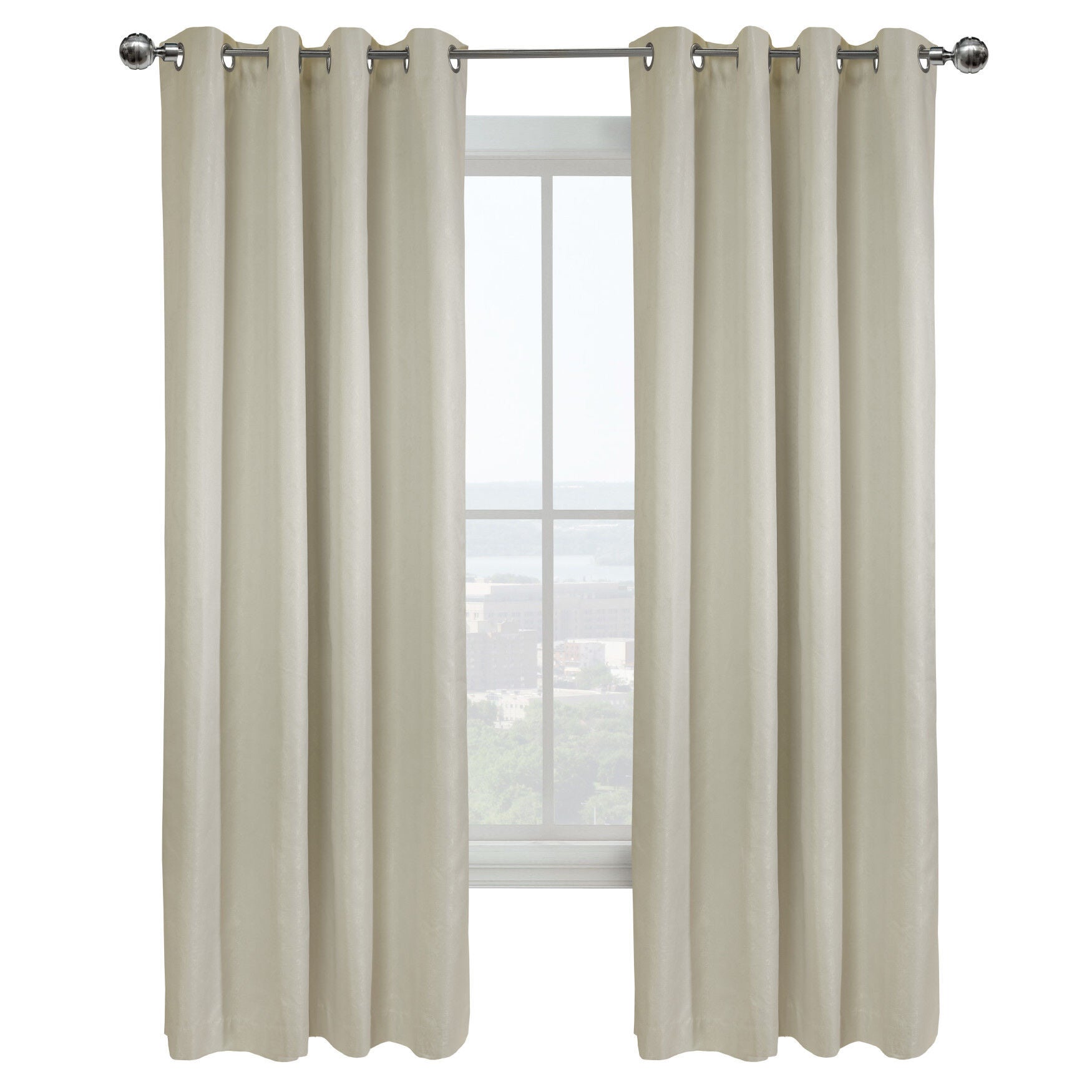 Vigo Blackout Grommet Curtain Panel, , on-hover image number 1