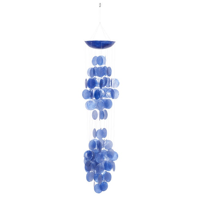 Blue Capiz Coastal Windchime, BLUE, hi-res image number 0
