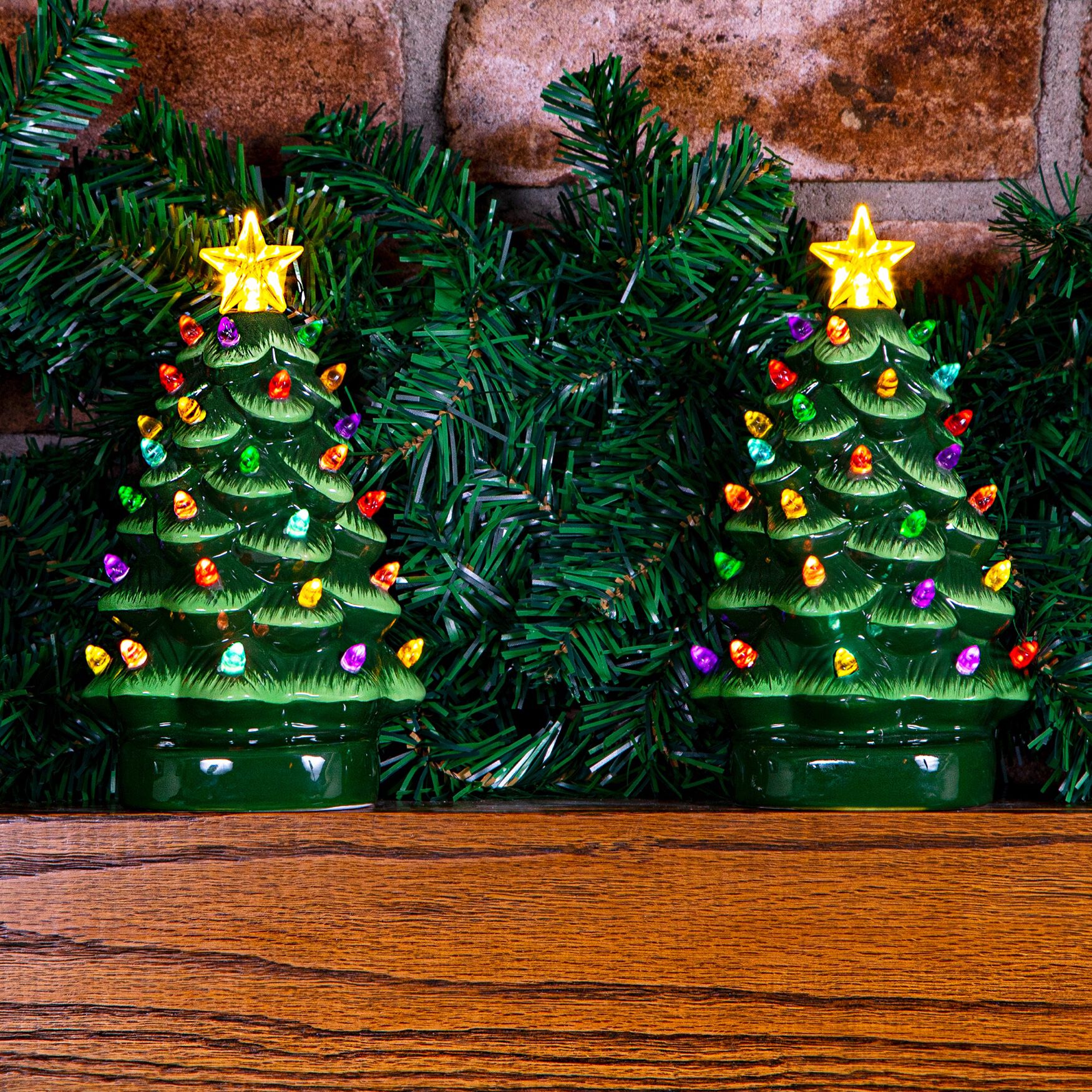 Ceramic Half Trees, Set of 2, , alternate image number 4