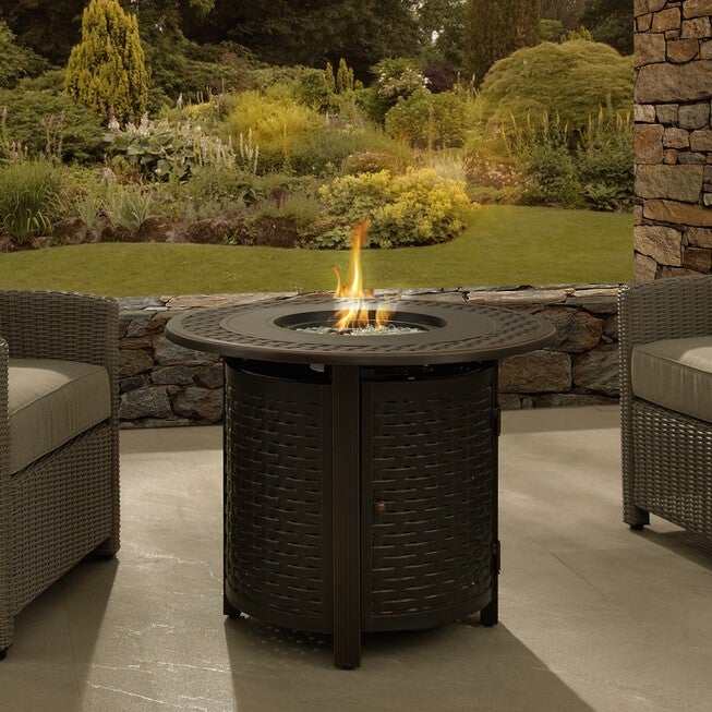 Hendricks Aluminum 34 inches Round LPG Fire Pit, , on-hover image number null