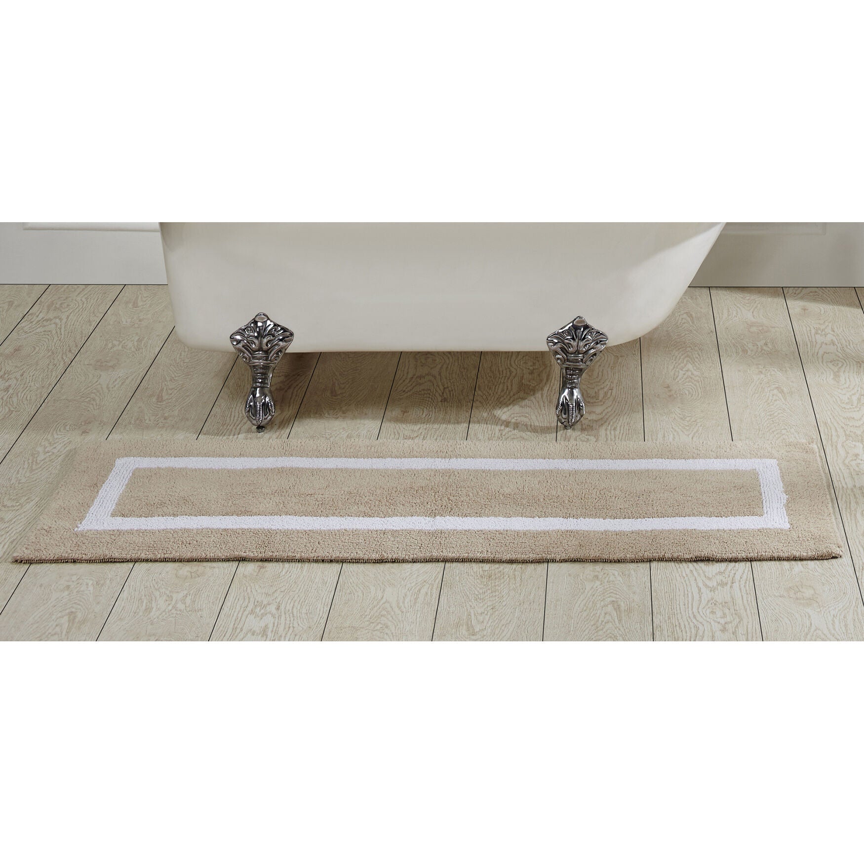Hotel Collection 100% Cotton 20 inches X 60 inches Runner Bath Rug, SAND WHITE, hi-res image number 0