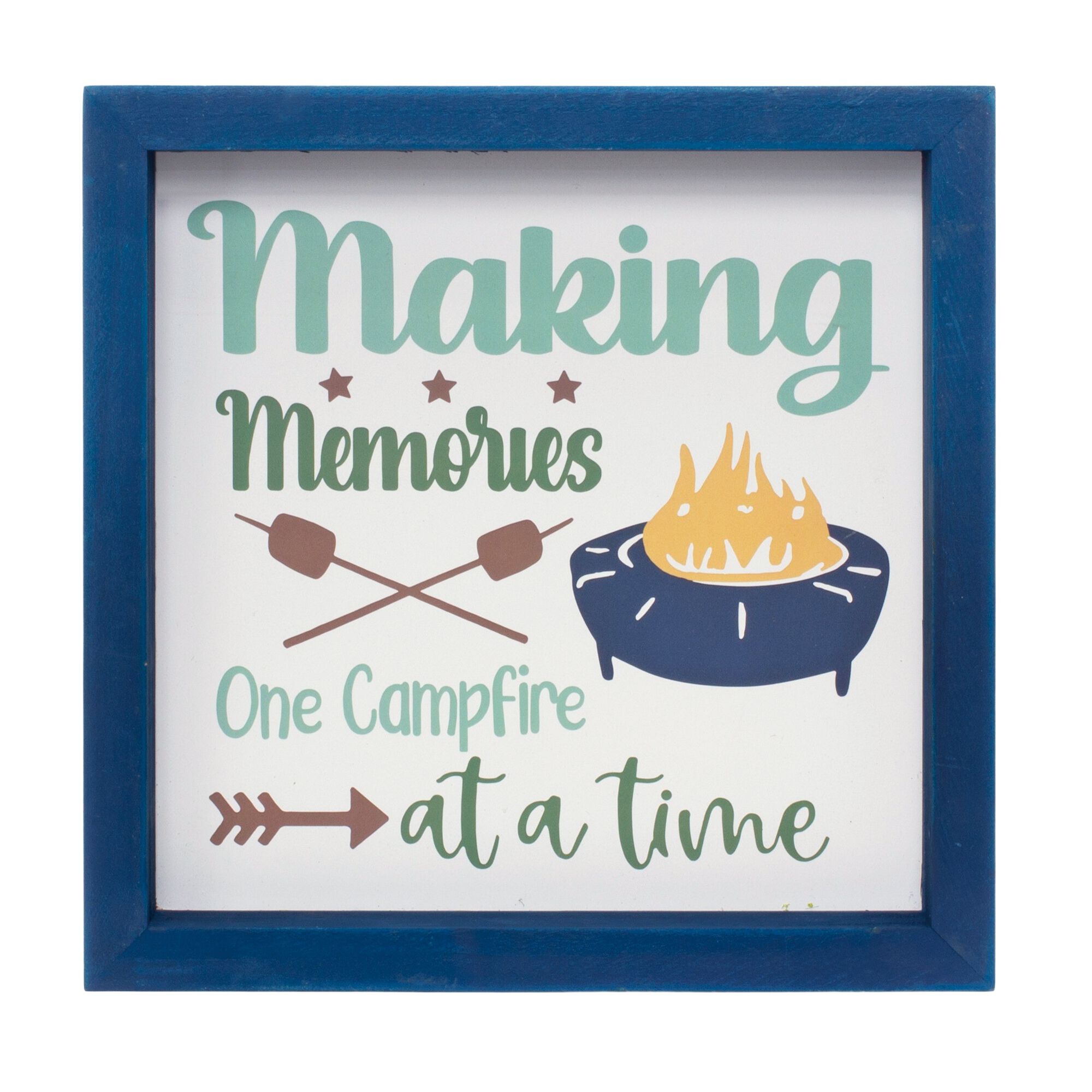Camping Sign (Set of 4) 10 inchesSQ MDF, BLUE WHITE GREEN, alternate image number 2
