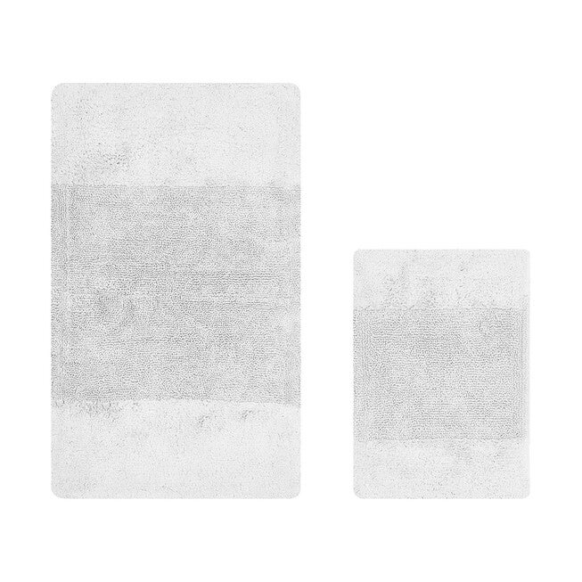 Granada Collection 100% Cotton 2 Piece (17 inches X 24 inches | 24 inches X 40 inches) Bath Rug Set, WHITE, hi-res image number 0
