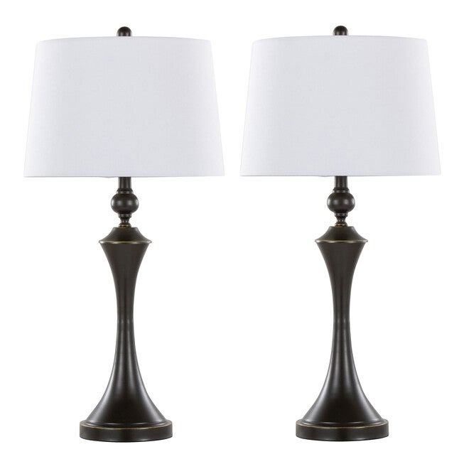 Flint 30.75 inches Metal Table Lamp With Usb - Set Of 2, BRONZE WHITE, hi-res image number null