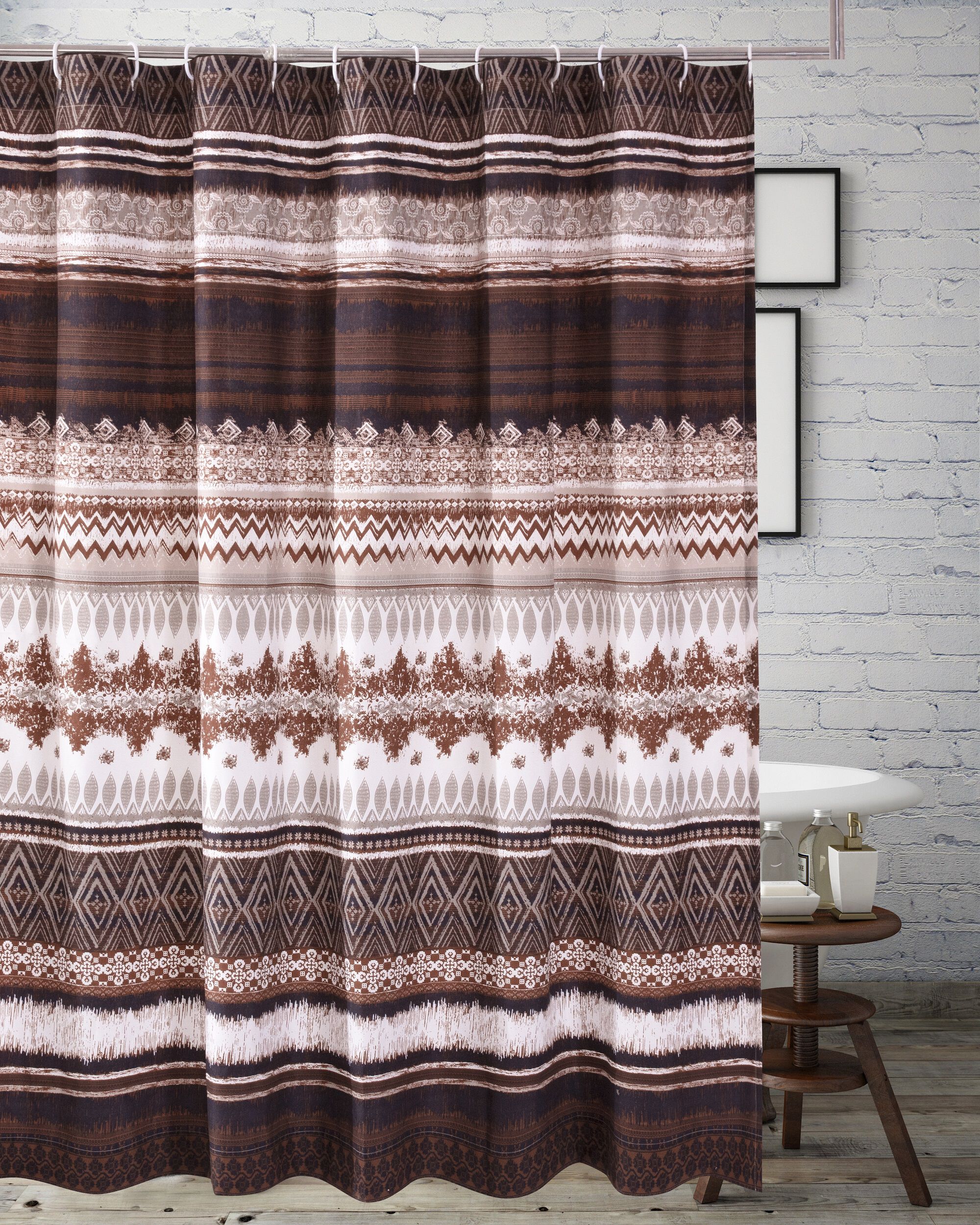 Southwest Bath and Shower Curtain, LATTE, alternate image number 3