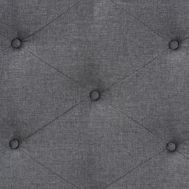 Leandra Classic And Traditional Grey Fabric And Walnut Brown Finished Wood Queen Size Headboard, , alternate image number 3