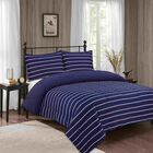Jersey Knit Blue Stripe Comforter Set, , alternate image number null