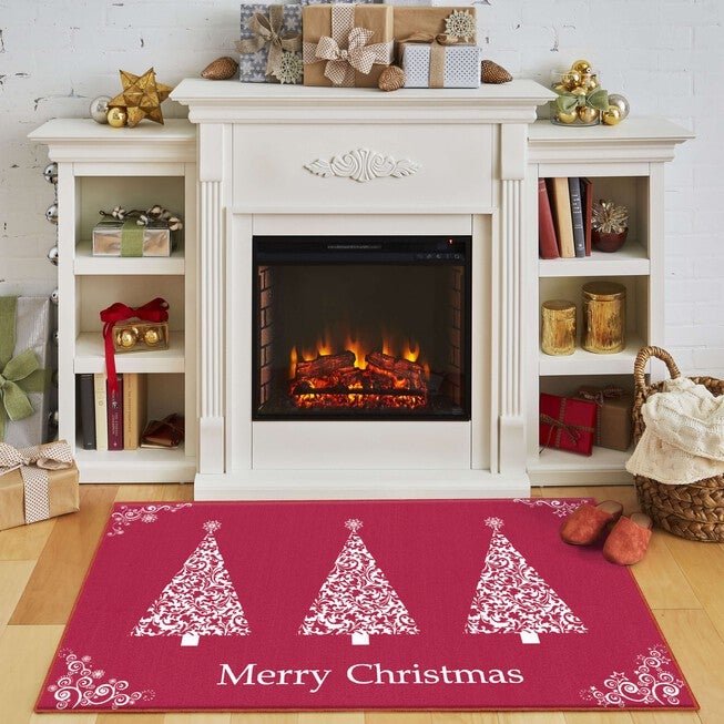 Ornamental Trees Red Kitchen Rug, , alternate image number 5